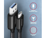 AXAGON BUCM3-AM15AB Kabel USB-C - USB-A, 1.5m, USB 3.2 Gen 1 3A, ALU, oplot, czarny - 1353470 - zdjęcie 2